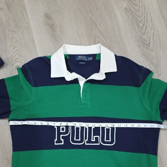 Polo by Ralph Lauren Green and Blue Striped Rugby - Picture 4 of 5